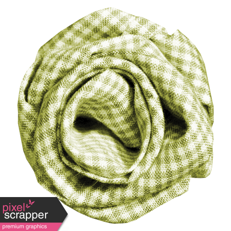 Tiny, But Mighty Green Gingham Fabric Rose