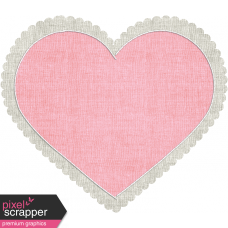 Be Mine - Pink Stitched Fabric Heart