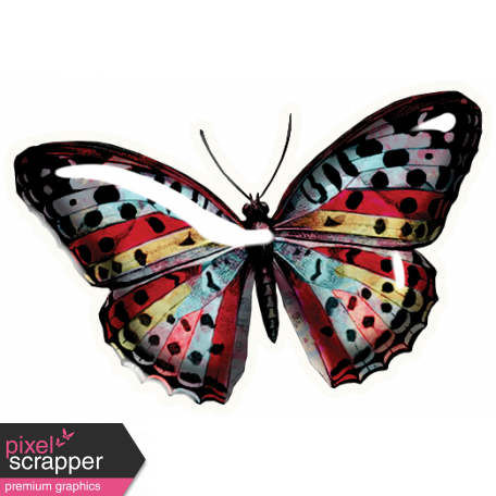 Puffy Butterfly Sticker 02