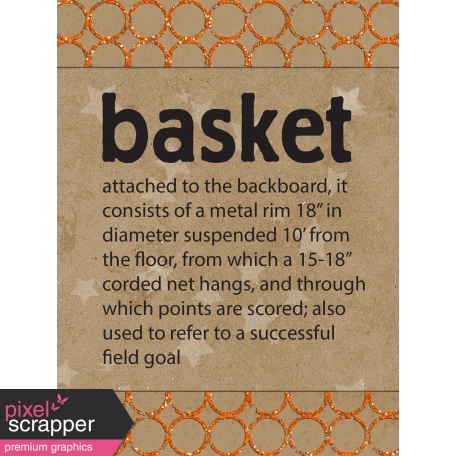 Basketball Card 3x4 Basket Orange