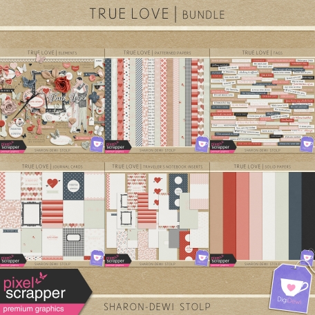 digital scrapbooking bundle dedicated to true love