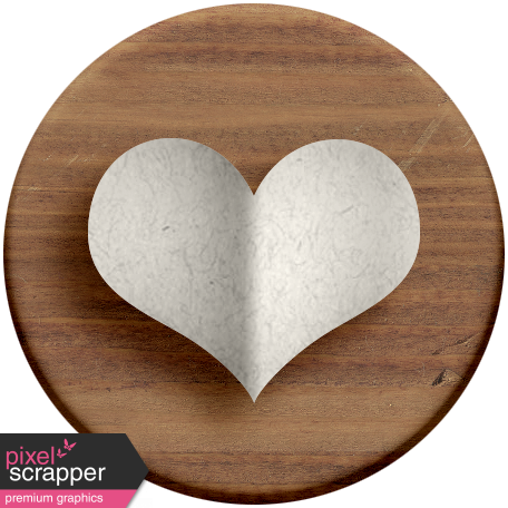 Adelaide Kit: Folded Paper Heart on Wooden Circle