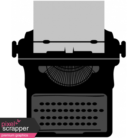 black typewriter template vector