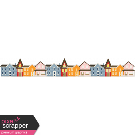 Our House Nov2014 Blog Train - Houses Border - Multi-color