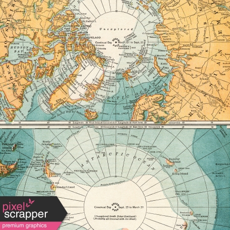 Vintage Maps Kit - Map 04 - Arctic