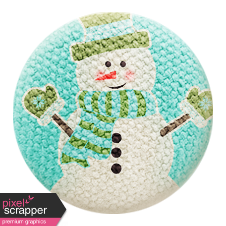Sweater Weather - Fabric Button - Snowman