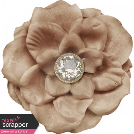 Sweater Weather - Large Brown Flower With Diamond