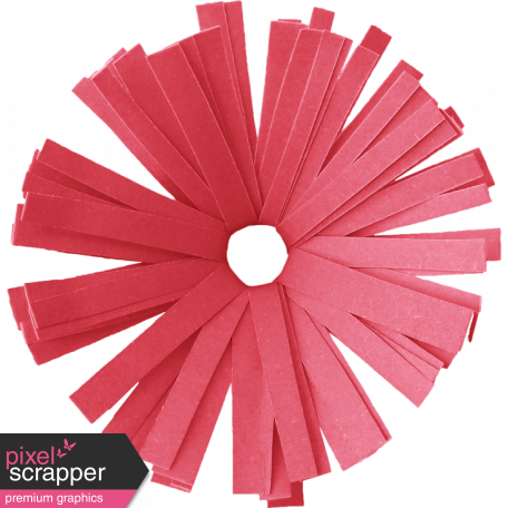 Birthday Wishes - Red Frilled Paper Flower