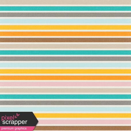 Furry Friends - Kitty - Colorful Horizontal Stripes Paper