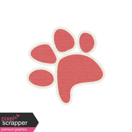Furry Friends - Kitty - Red Paw Print Sticker