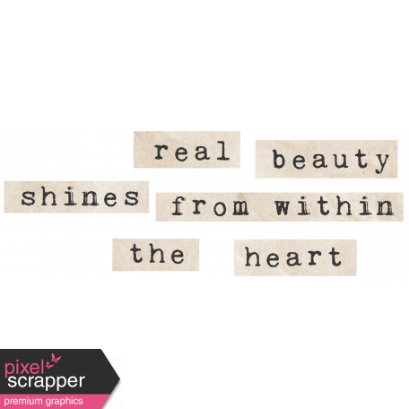Jane - Word Art - Real Beauty Shines From Within