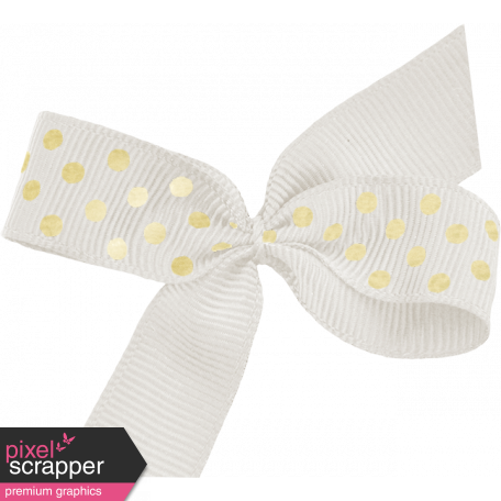 Shine - White & Gold Polka Dot Bow