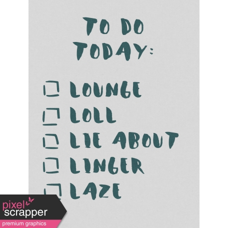 Cozy Day Journal Card - Lazy To-Do List  (3x4)