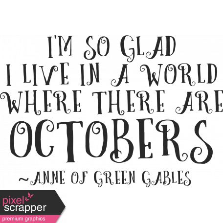 Autumn Day Word Art - October (Quote)