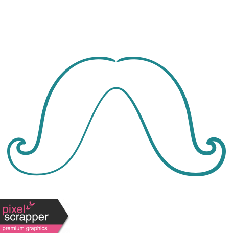 Doodle Teal Mustache 4