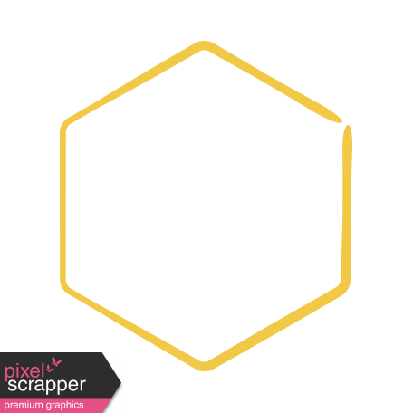 Doodle Yellow Hexagon Medium 2