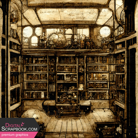 Steampunk Scene Paper 07