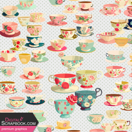 Teacups & Teapots Papers Kit Paper 1