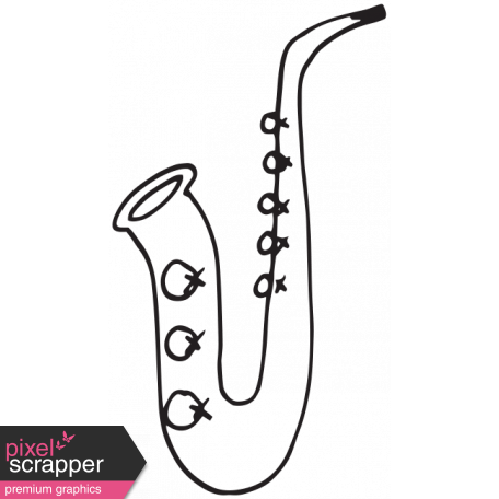 Art Class Music Doodle Saxophone Template