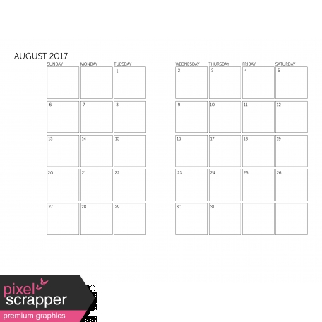 Planner Calendar 2017 August