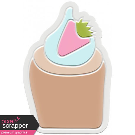 Unicorn Tea Party Element - Rubber Cupcake