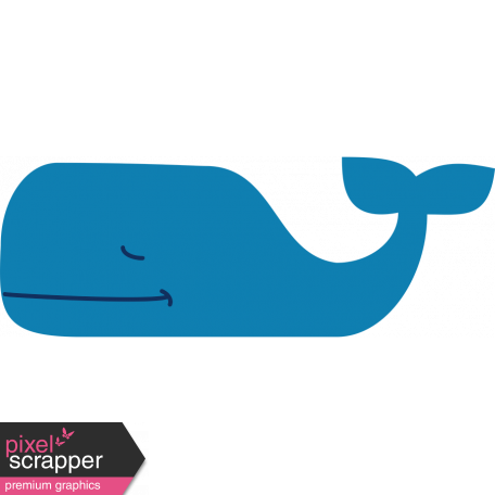 Oceaside Print - Whale - Sticker Blue