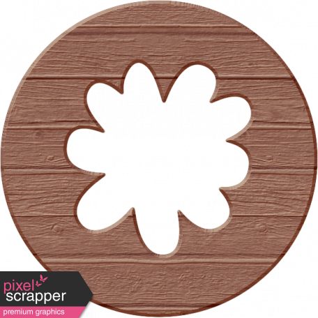 Easter Elements -Wood Coin Flower03