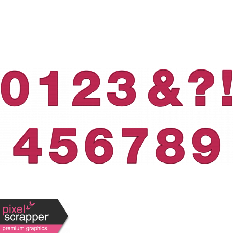 BYB Embroidered Alpha - Style 1 Numbers Pink