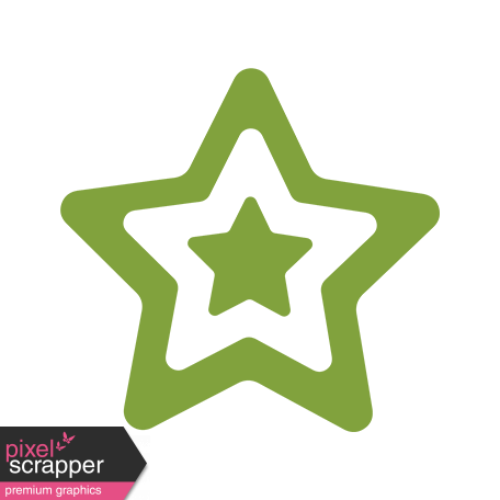 Granny Punk Elements - Print Sticker Star Green