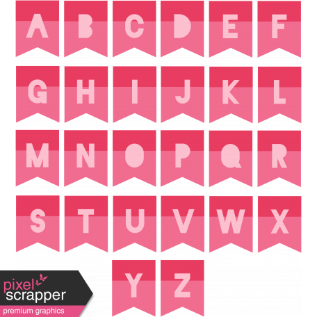 the good life june print alpha pink tabs letters graphic by marisa