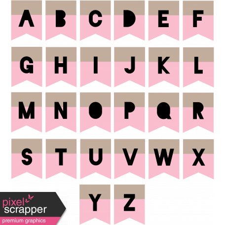 the good life june print alpha brown pink tabs letters graphic by marisa lerin digitalscrapbook com digital scrapbooking