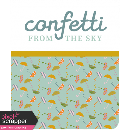 Umbrella Weather Words & Tags Kit: confetti from the sky word art tag