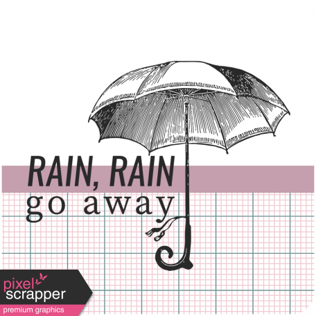 Umbrella Weather Words & Tags Kit: rain rain go away word art tag