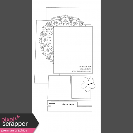 Travelers Notebook Layout Templates Kit #2: Sketch 2a