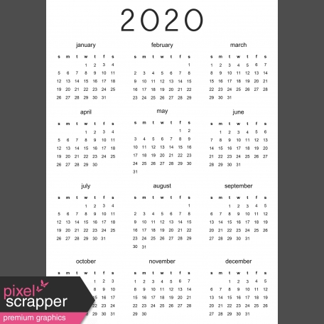 2020 Calendars Kit - Print 5x7