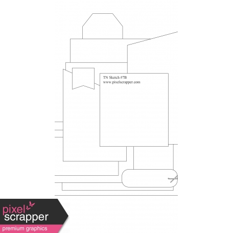 Travelers Notebook Layout Templates Kit #7 - Sketch 7b