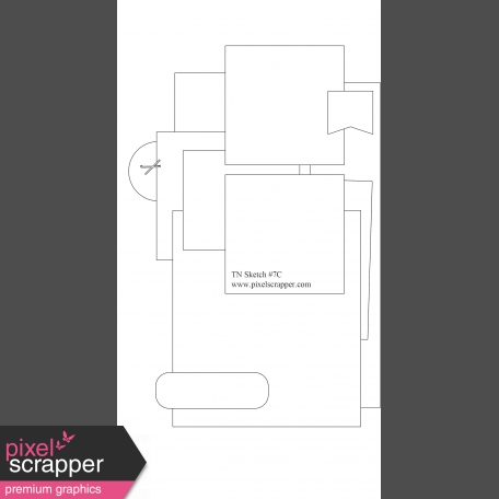 Travelers Notebook Layout Templates Kit #7 - Sketch 7c