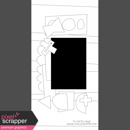 Travelers Notebook Layout Templates Kit #9 - sketch 9c