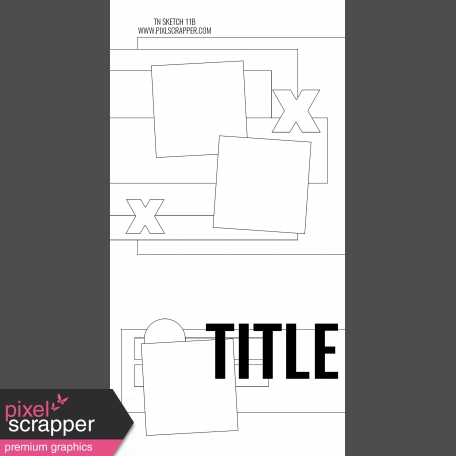 Travelers Notebook Layout Templates Kit #11 - Sketch 11b