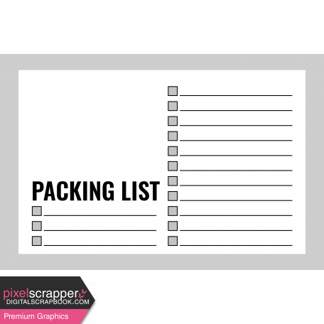 Pocket Card Template Kit #9_Pocket Card-List-Packing List 4x6