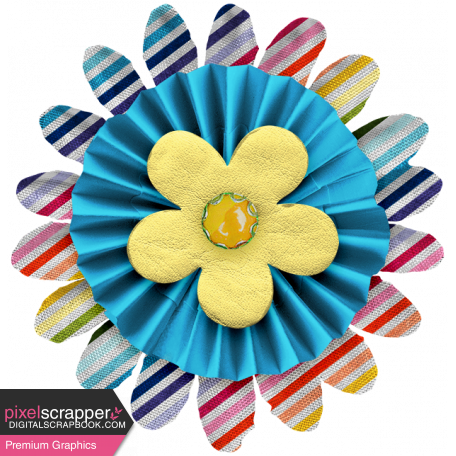 Good Life Aug 21_Flower Layered-Rainbow Blue Yellow