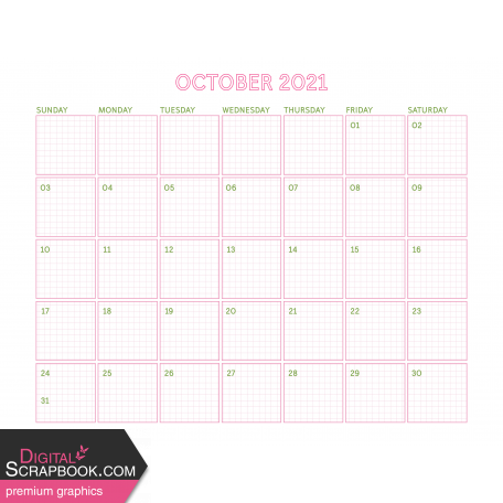 The Good Life: October 2021 Calendars Kit - Planner Calendar 