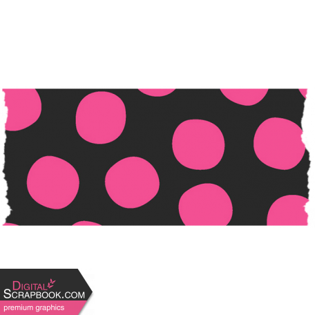 Good Life Oct 21_Washi Tape-Dots Large-Black Pink