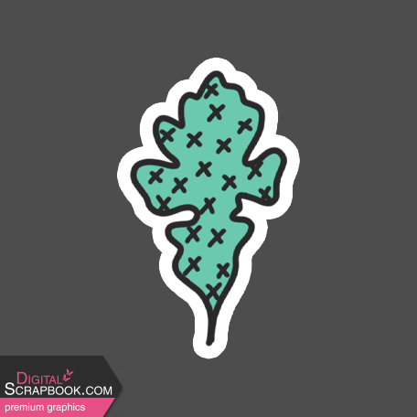 Thanksgiving Stickers & Tape_Leaf Sticker- Teal