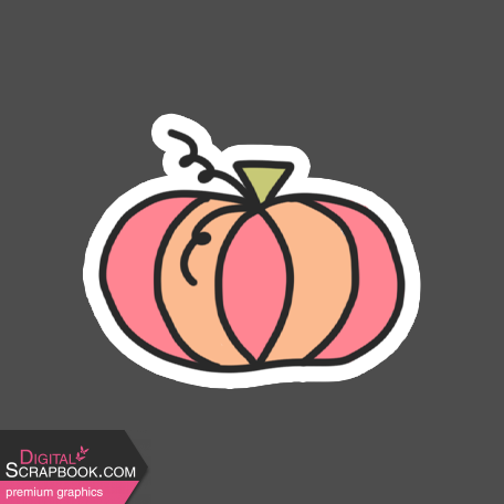 Thanksgiving Stickers & Tape_Pumpkin Sticker- Pink Peach