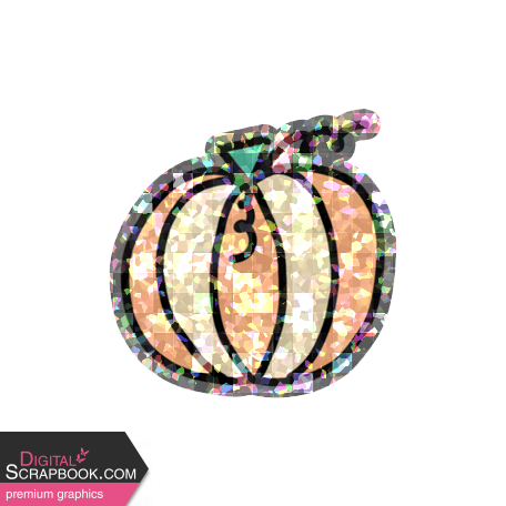 Thanksgiving Elements #2: Glitter Sticker- Pumpkin