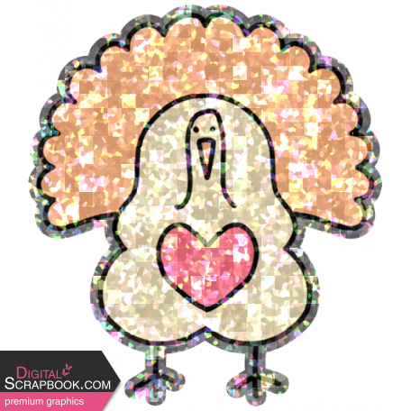 Thanksgiving Elements #2: Glitter Sticker- Turkey