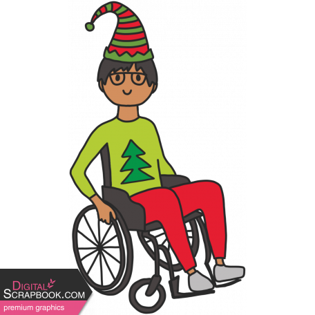 Draw It Kit #2_Christmas Kids 01 Wheelchair