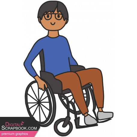Draw it Kit #1 School kids - wheelchair kid 07