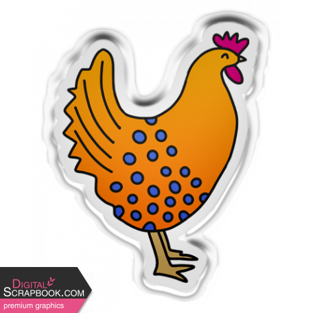 The Good Life: January 2022 Elements - puffy sticker rooster